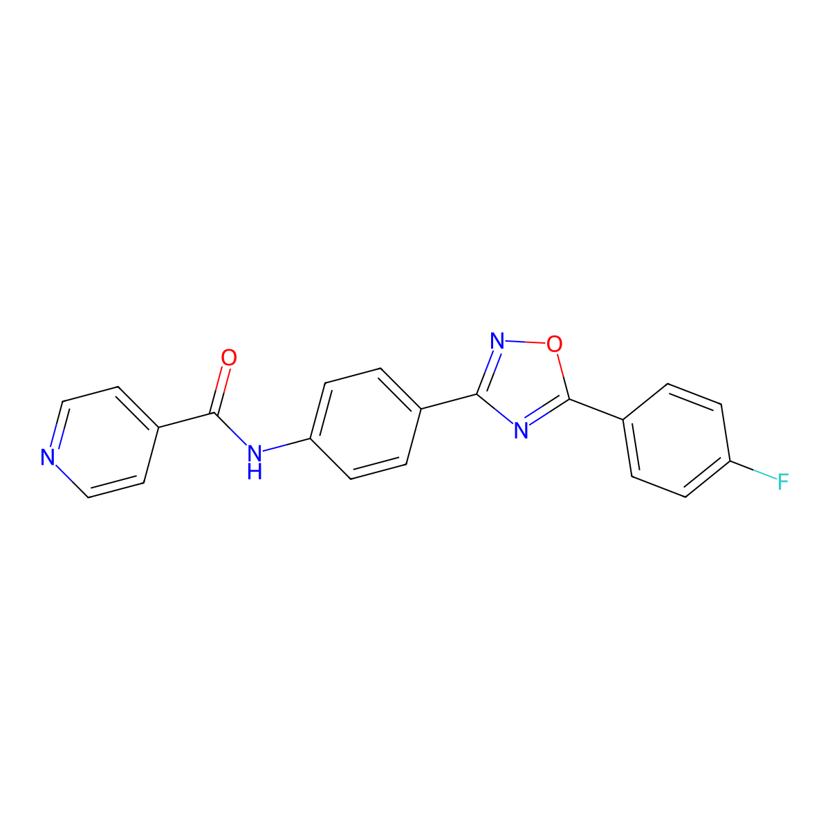 N-[4-[5-(4-fluorophenyl)-1,2,4-oxadiazol-3-yl]phenyl]pyridine-4-carboxamide molecular structure, CAS 667433-51-4