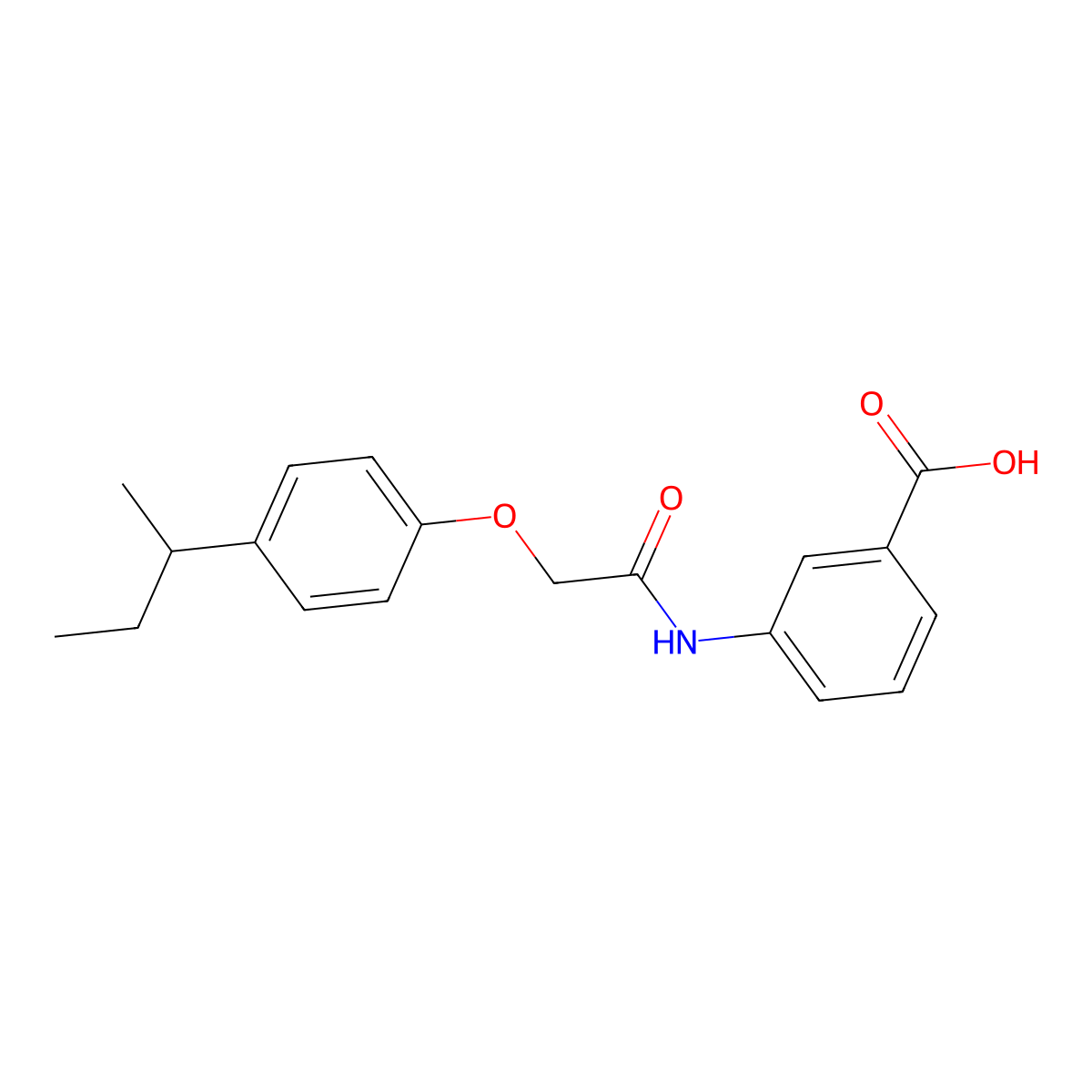 3-({[4-(Butan-2-yl)phenoxy]acetyl}amino)benzoic acid molecular structure, CAS 667434-62-0