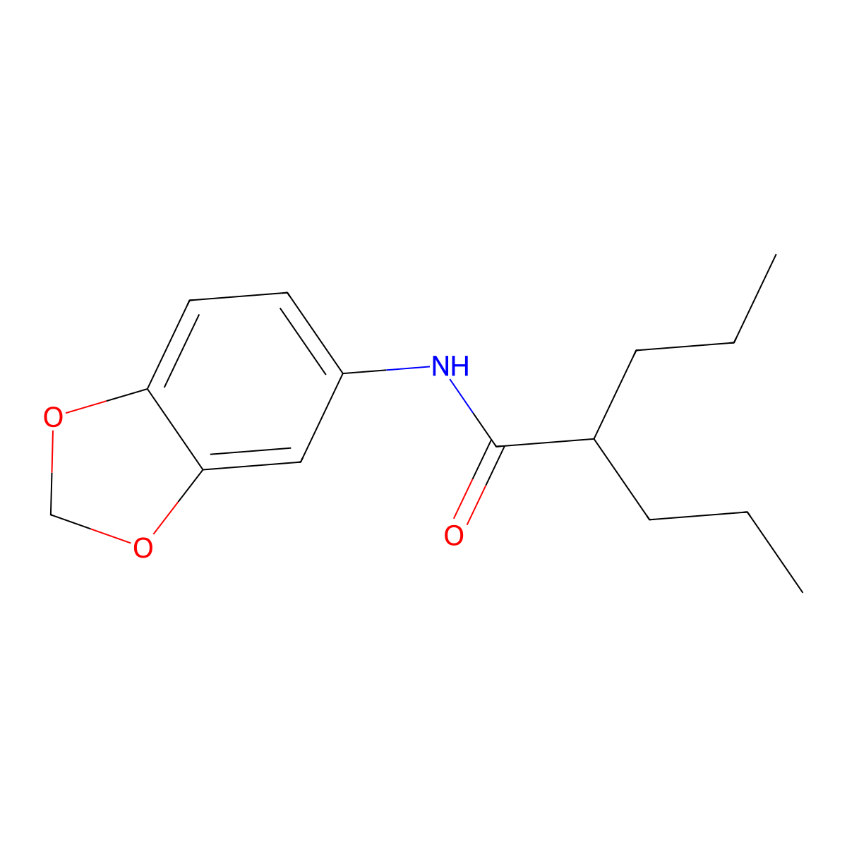 N-(1,3-benzodioxol-5-yl)-2-propylpentanamide molecular structure, CAS 667434-64-2