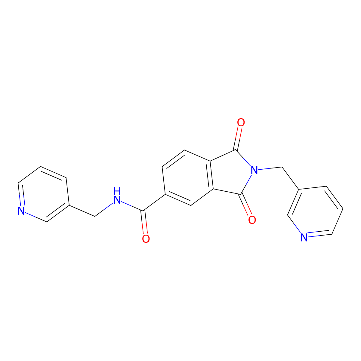 1,3-dioxo-N,2-bis(3-pyridinylmethyl)-5-isoindolinecarboxamide molecular structure, CAS 667434-70-0