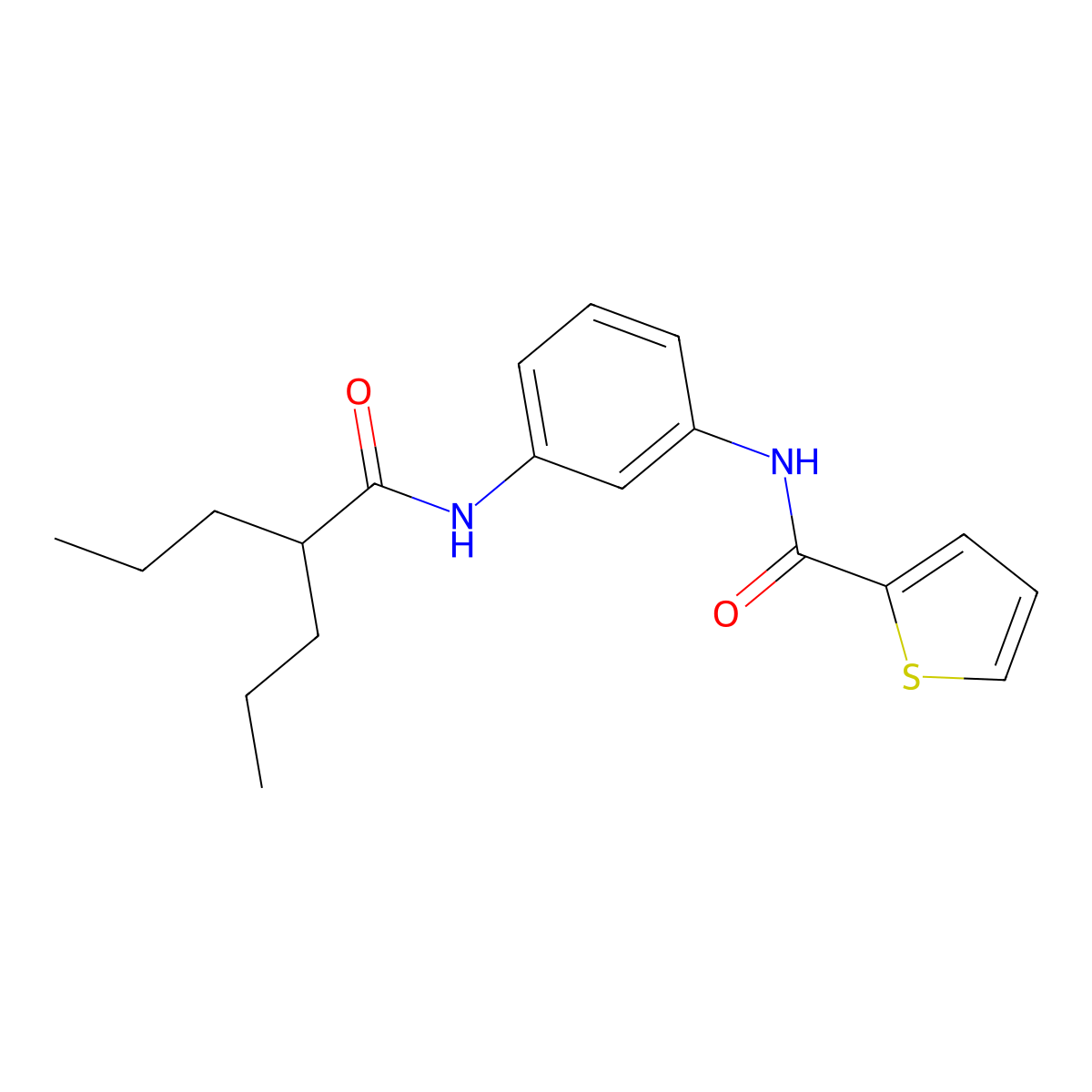 N-[3-(2-propylpentanoylamino)phenyl]thiophene-2-carboxamide molecular structure, CAS 667434-88-0