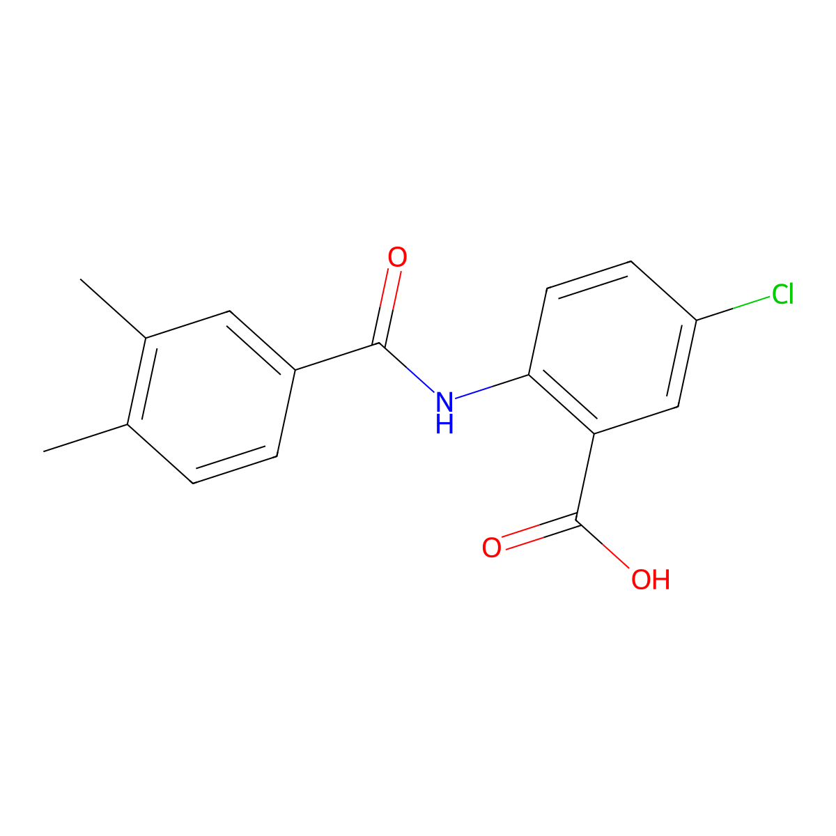 5-Chloro-2-{[(3,4-dimethylphenyl)carbonyl]amino}benzoic acid molecular structure, CAS 667435-05-4