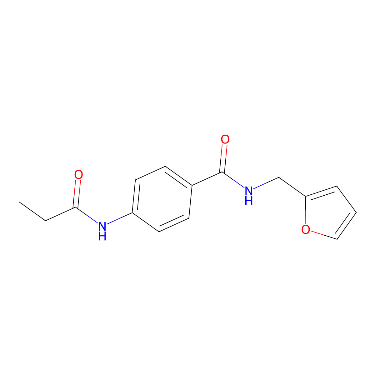 N-(furan-2-ylmethyl)-4-(propanoylamino)benzamide molecular structure, CAS 667435-13-4