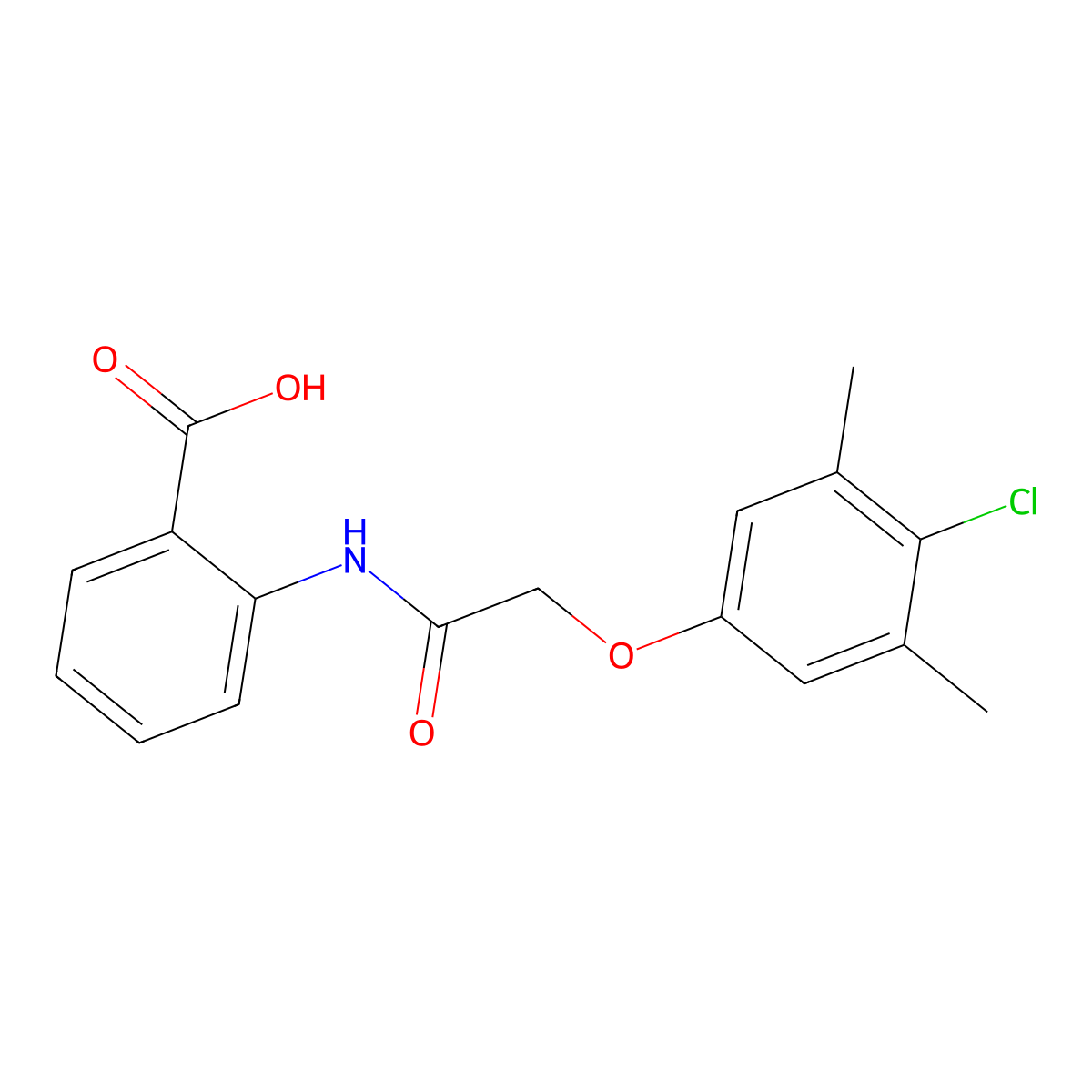 2-{[(4-Chloro-3,5-dimethylphenoxy)acetyl]amino}benzoic acid molecular structure, CAS 667435-18-9