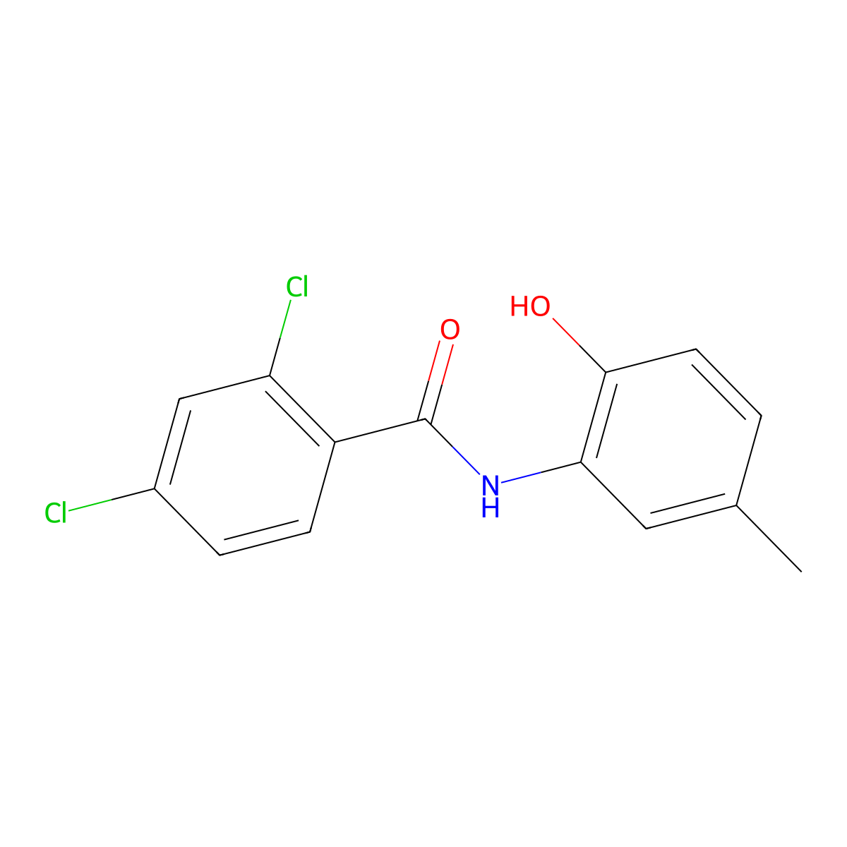 2,4-dichloro-N-(2-hydroxy-5-methylphenyl)benzamide molecular structure, CAS 667435-20-3