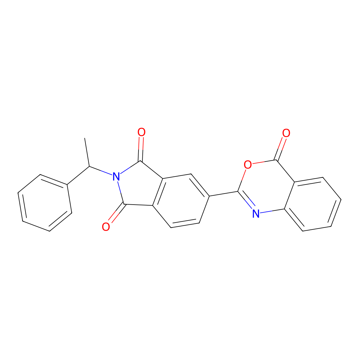 5-(4-oxo-4H-3,1-benzoxazin-2-yl)-2-(1-phenylethyl)-1H-isoindole-1,3(2H)-dione molecular structure, CAS 667435-29-2