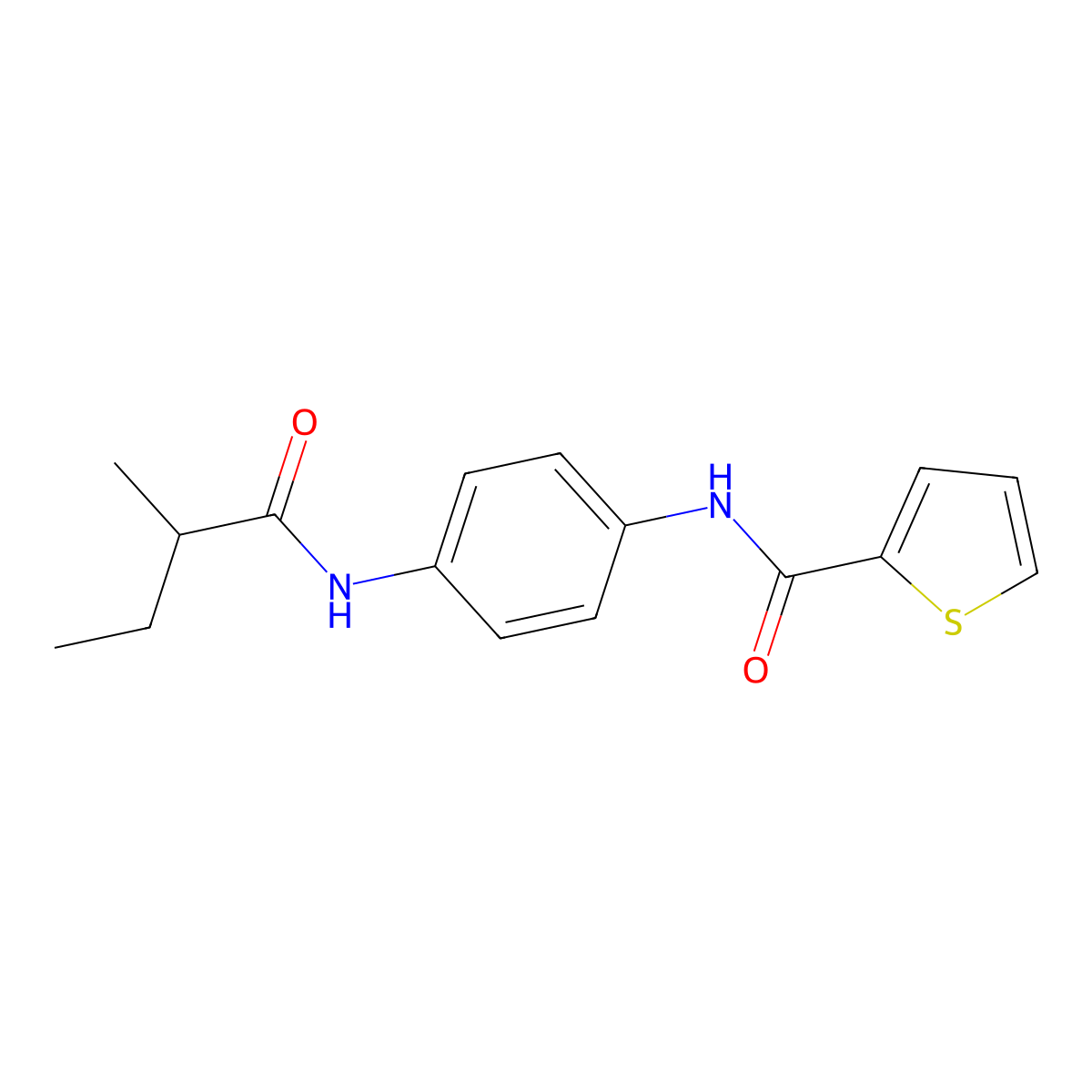 N-[4-(2-methylbutanoylamino)phenyl]thiophene-2-carboxamide molecular structure, CAS 667435-37-2