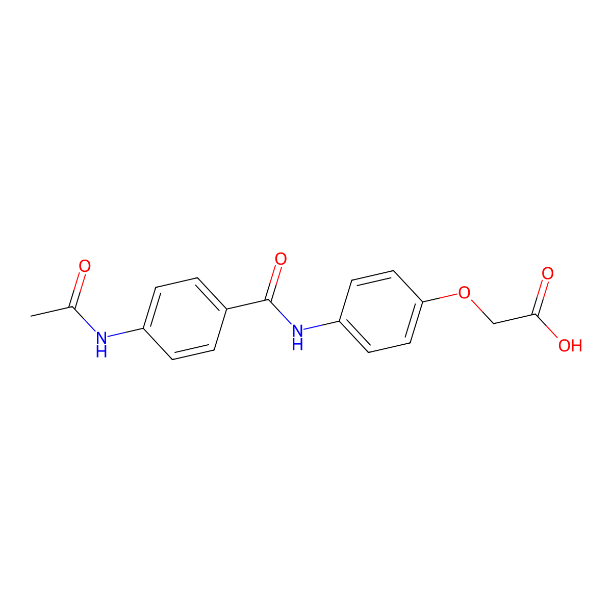 (4-{[4-(Acetylamino)benzoyl]amino}phenoxy)acetic acid molecular structure, CAS 667435-44-1