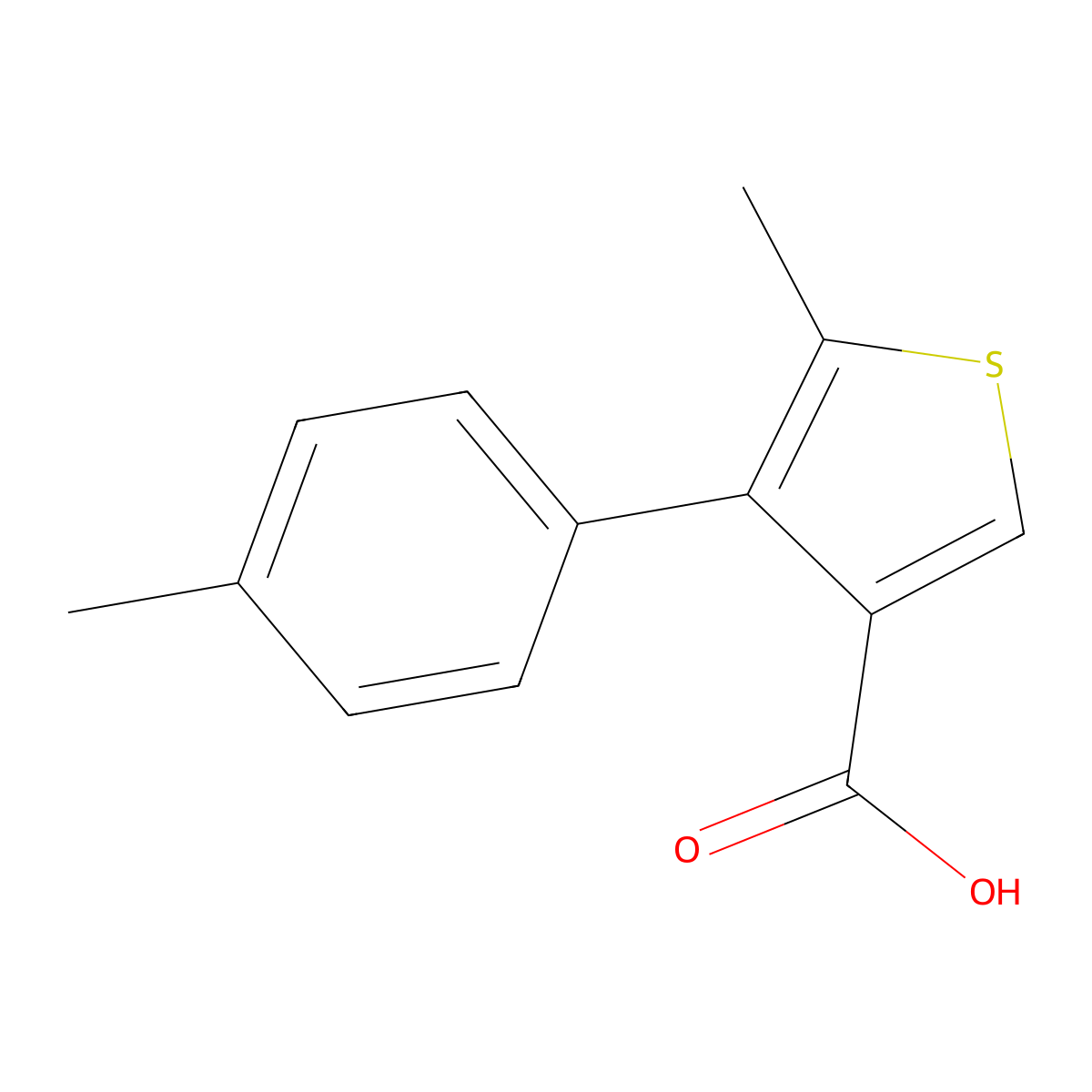 5-Methyl-4-(4-methylphenyl)thiophene-3-carboxylic acid molecular structure, CAS 667435-56-5