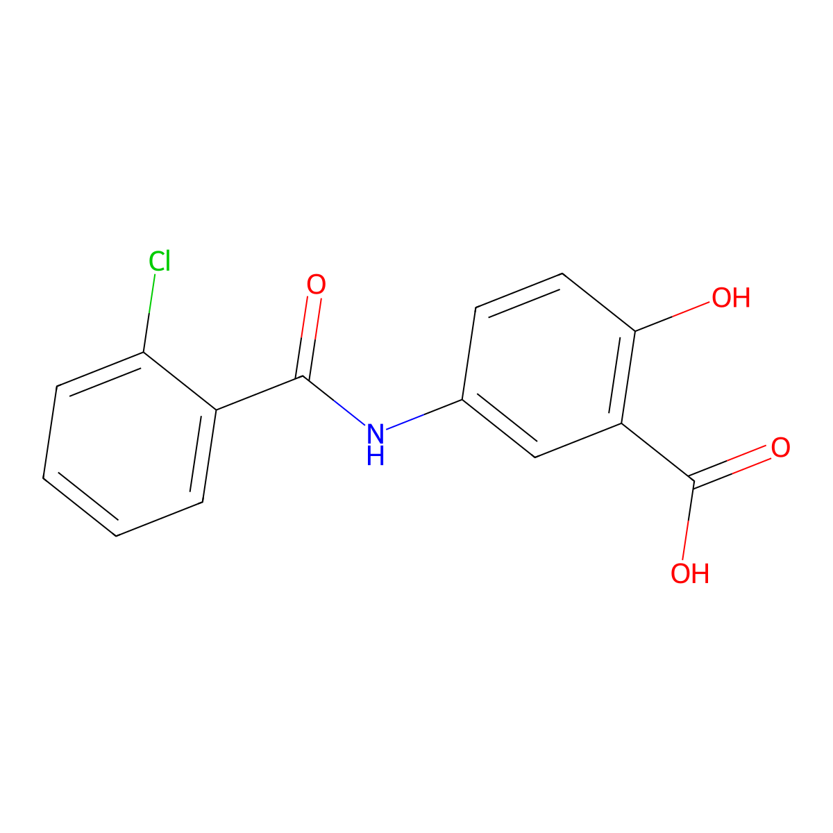 5-[(2-Chlorobenzoyl)amino]-2-hydroxybenzoic acid molecular structure, CAS 667435-57-6