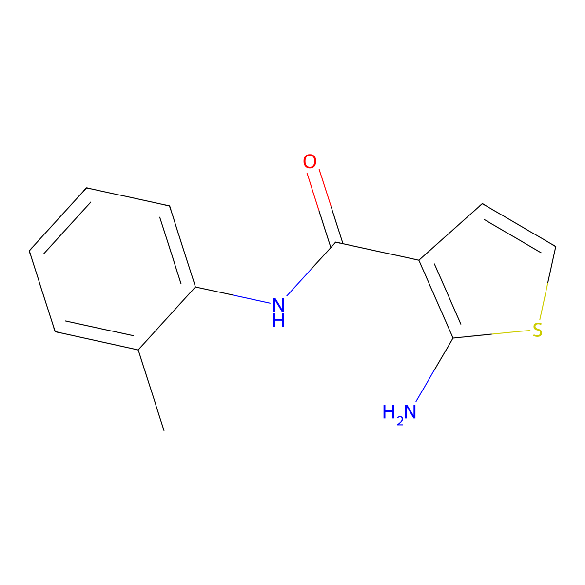 2-amino-N-(2-methylphenyl)thiophene-3-carboxamide molecular structure, CAS 667435-69-0