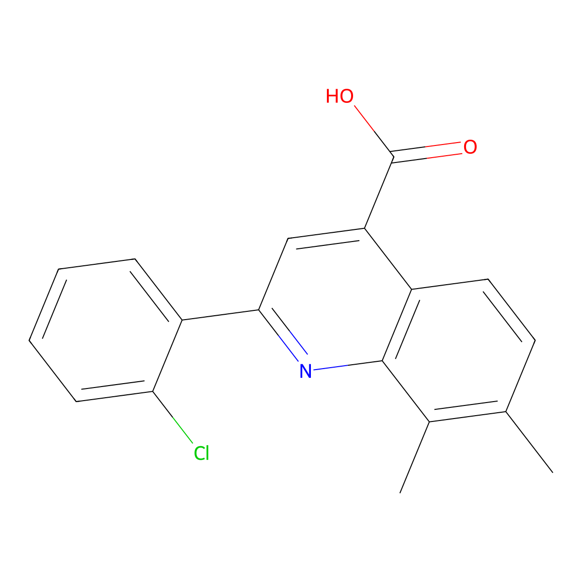 2-(2-Chlorophenyl)-7,8-dimethylquinoline-4-carboxylic acid molecular structure, CAS 667435-72-5