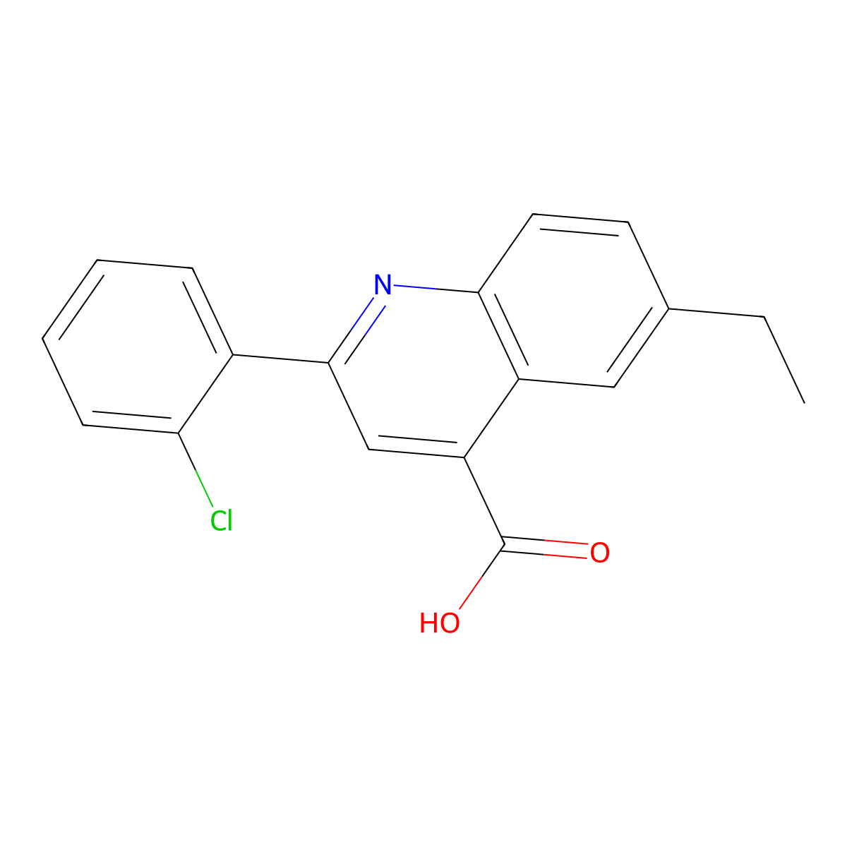 2-(2-Chlorophenyl)-6-ethylquinoline-4-carboxylic acid molecular structure, CAS 667435-73-6