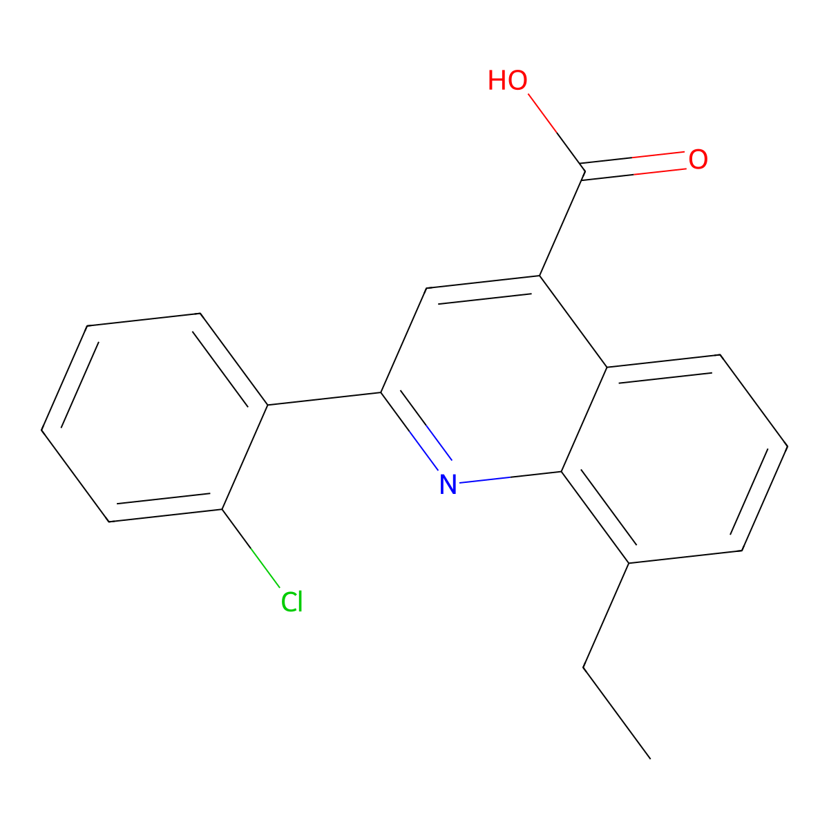 2-(2-Chlorophenyl)-8-ethylquinoline-4-carboxylic acid molecular structure, CAS 667435-74-7