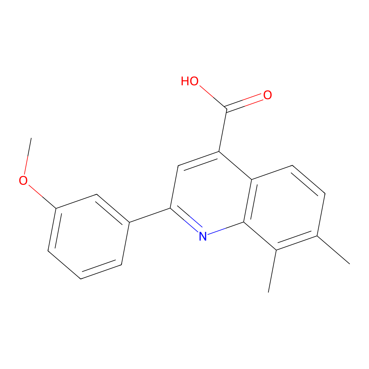 2-(3-Methoxyphenyl)-7,8-dimethylquinoline-4-carboxylic acid molecular structure, CAS 667435-75-8