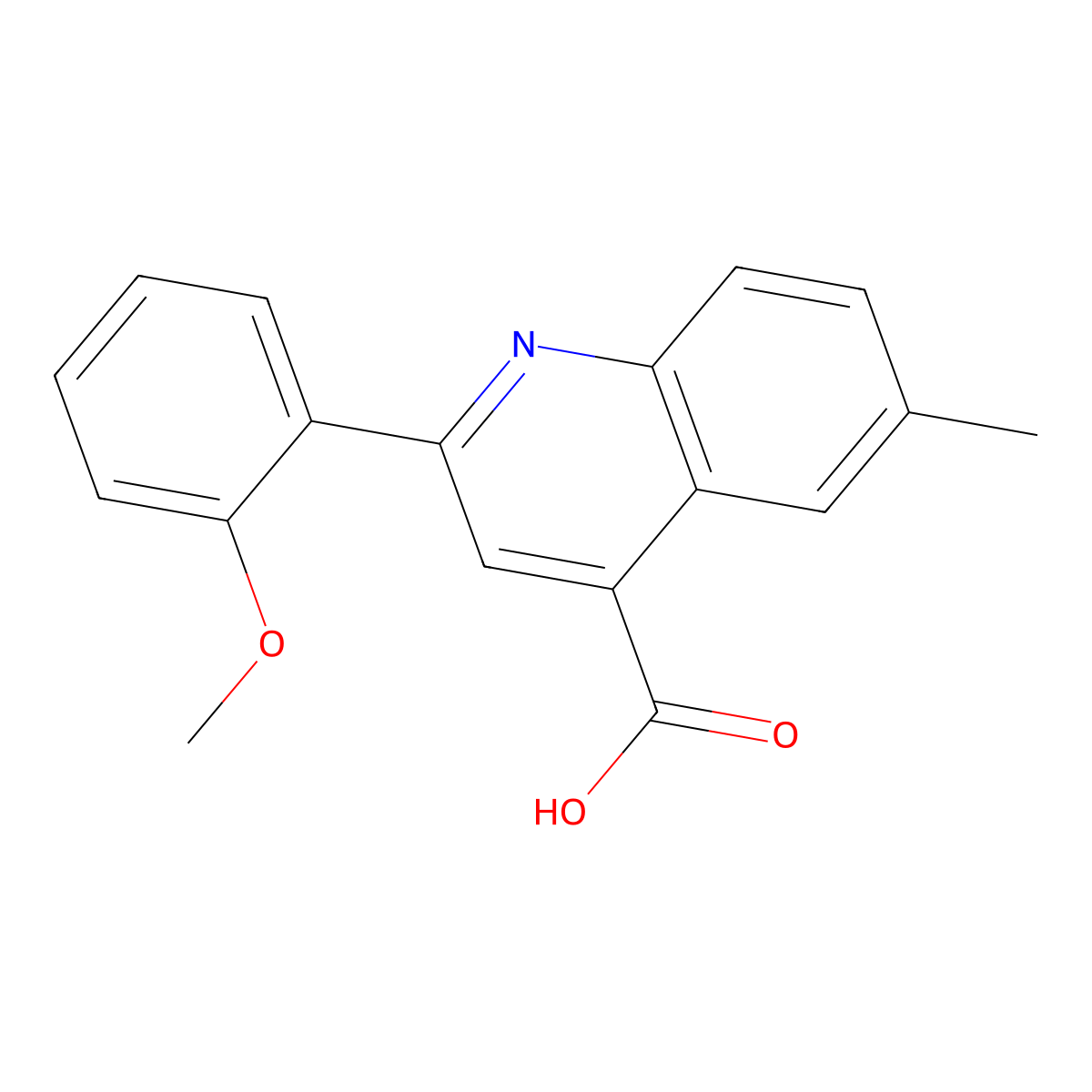 2-(2-Methoxyphenyl)-6-methylquinoline-4-carboxylic acid molecular structure, CAS 667435-77-0