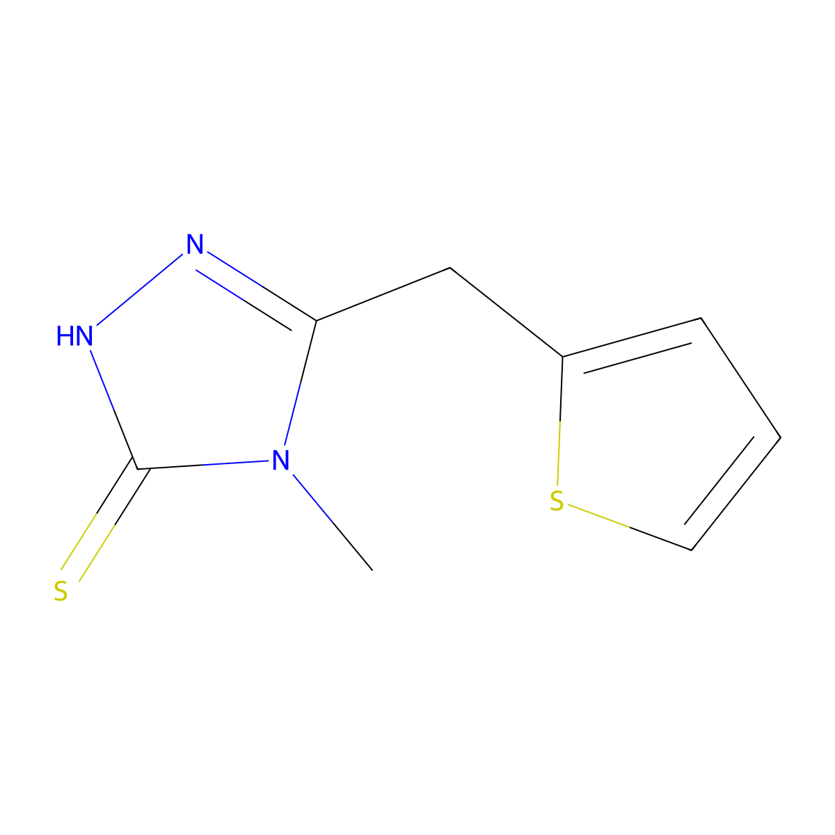 4-Methyl-5-(2-thienylmethyl)-4H-1,2,4-triazole-3-thiol molecular structure, CAS 667435-87-2
