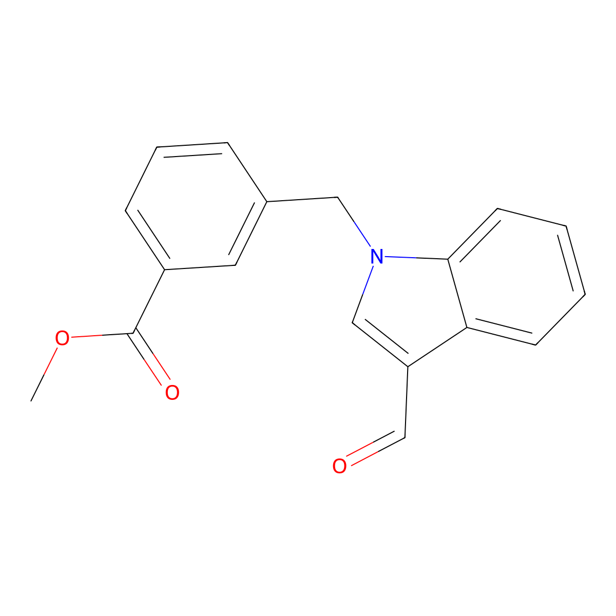 methyl 3-[(3-formyl-1H-indol-1-yl)methyl]benzoate molecular structure, CAS 667435-96-3