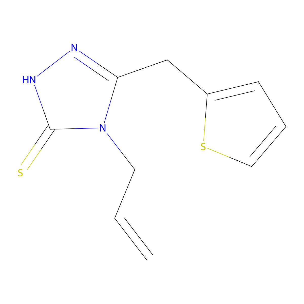 4-allyl-5-(thien-2-ylmethyl)-4H-1,2,4-triazole-3-thiol molecular structure, CAS 667435-98-5