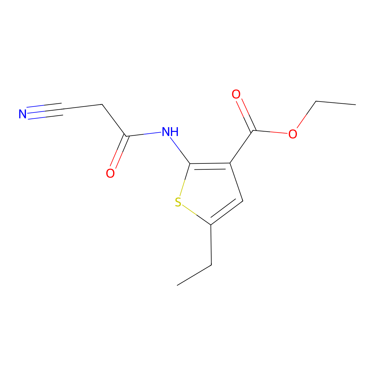 Ethyl 2-[(cyanoacetyl)amino]-5-ethylthiophene-3-carboxylate molecular structure, CAS 667435-99-6