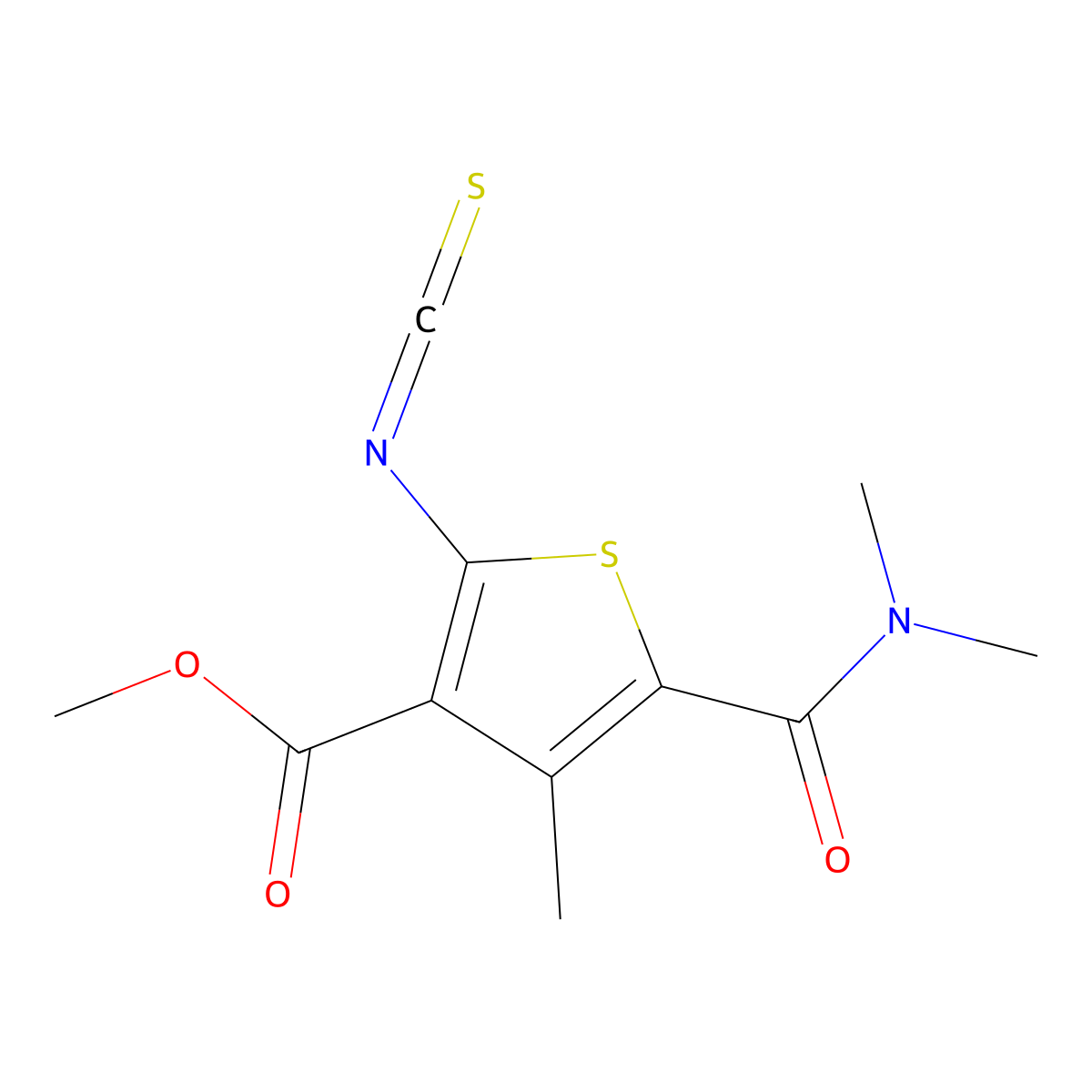Methyl 5-[(dimethylamino)carbonyl]-2-isothiocyanato-4-methylthiophene-3-carboxylate molecular structure, CAS 667436-03-5