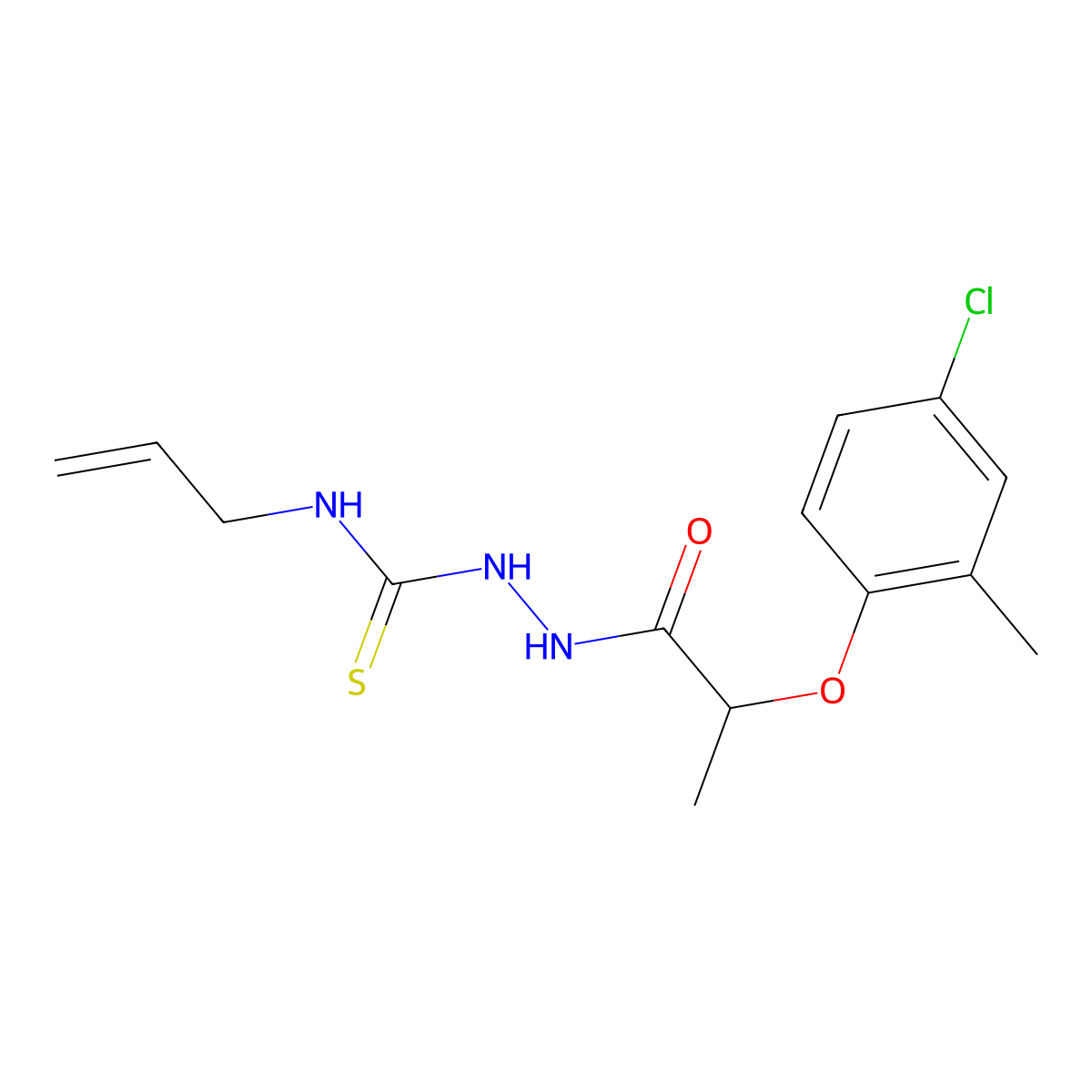 2-[2-(4-chloro-2-methylphenoxy)propanoyl]-N-(prop-2-en-1-yl)hydrazinecarbothioamide molecular structure, CAS 667436-14-8
