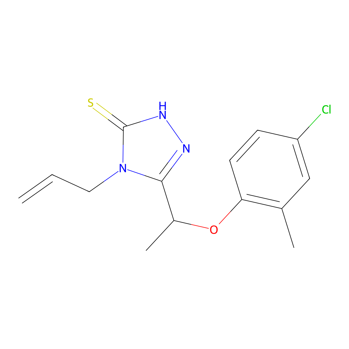 4-allyl-5-[1-(4-chloro-2-methylphenoxy)ethyl]-4H-1,2,4-triazole-3-thiol molecular structure, CAS 667436-15-9