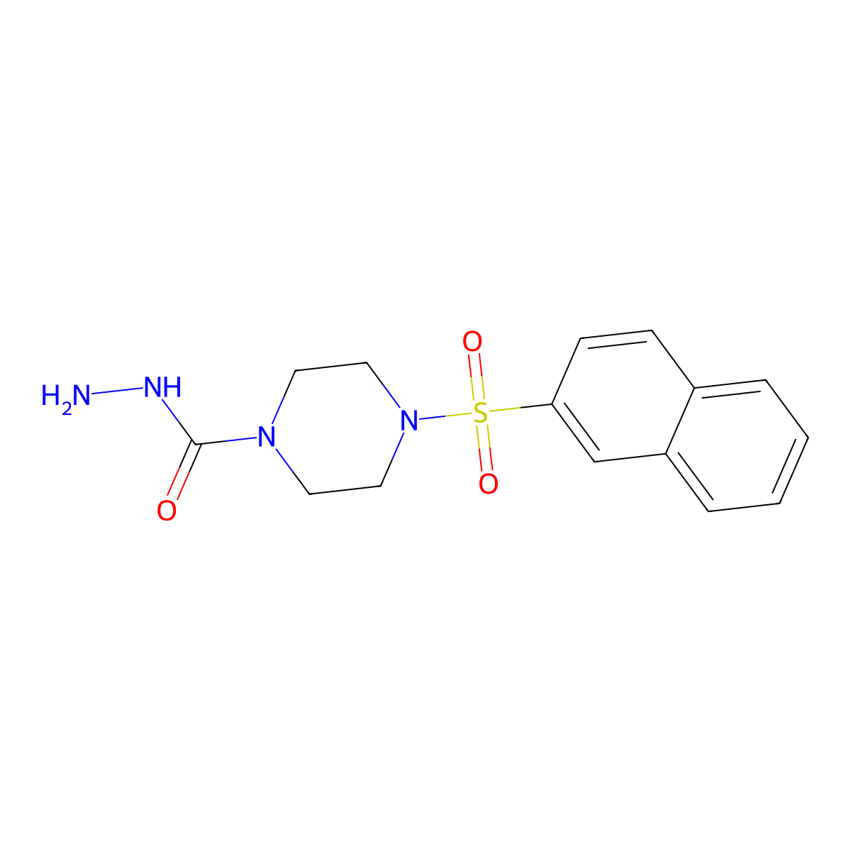 1-(2-Naphthylsulfonyl)piperazine-4-carbohydrazide molecular structure, CAS 667436-21-7