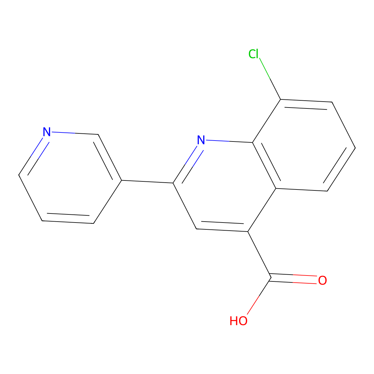 8-Chloro-2-pyridin-3-ylquinoline-4-carboxylic acid molecular structure, CAS 667436-24-0