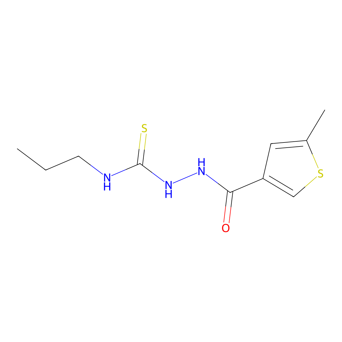 2-[(5-methylthiophen-3-yl)carbonyl]-N-propylhydrazinecarbothioamide molecular structure, CAS 667436-26-2