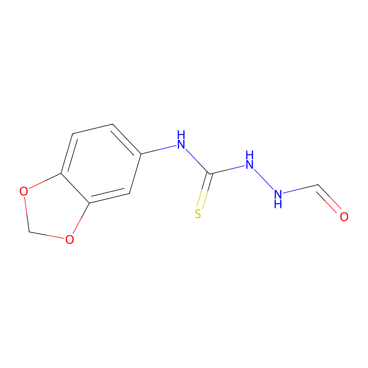 N-(1,3-benzodioxol-5-yl)-2-formylhydrazinecarbothioamide molecular structure, CAS 667436-35-3