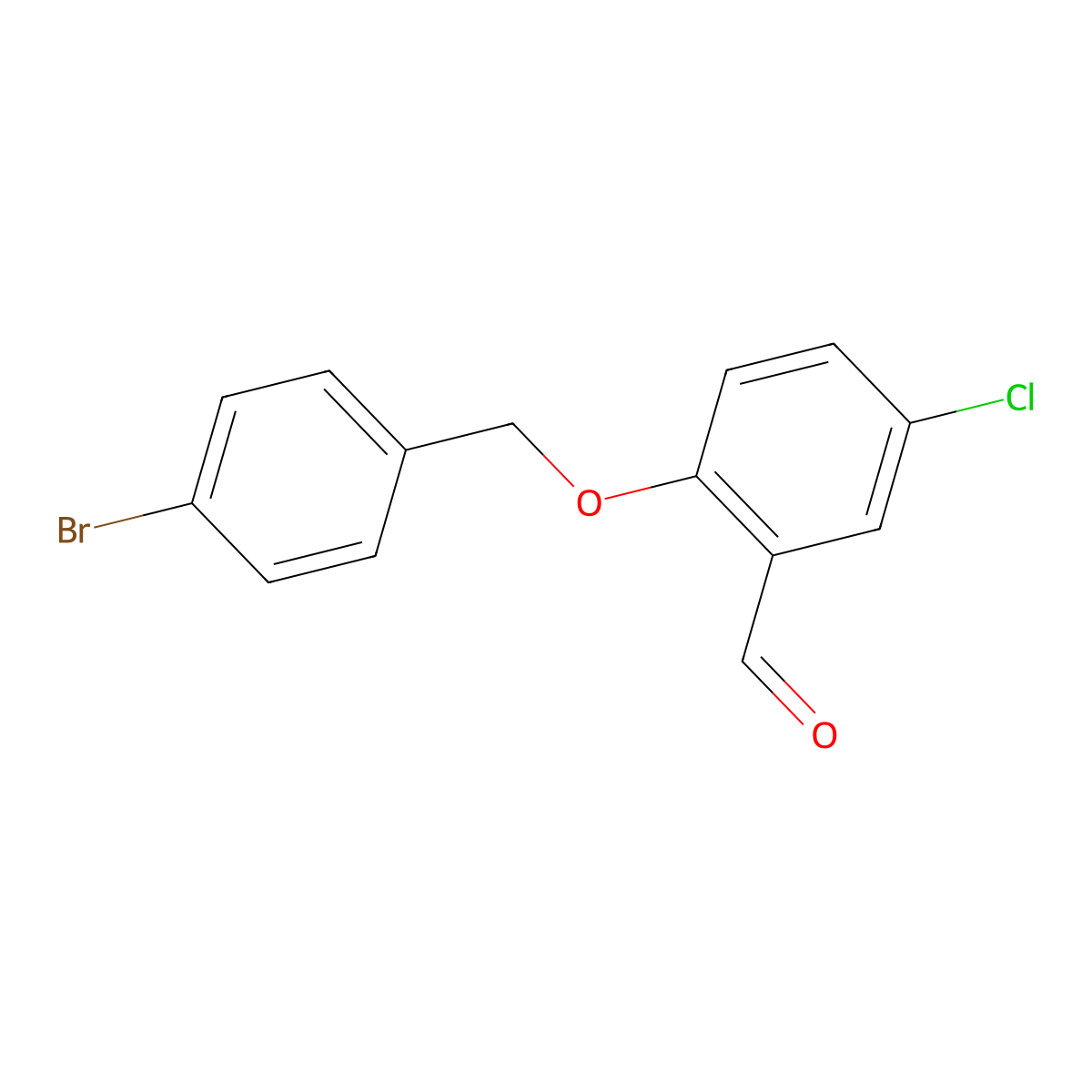 2-[(4-Bromobenzyl)oxy]-5-chlorobenzaldehyde molecular structure, CAS 667436-67-1