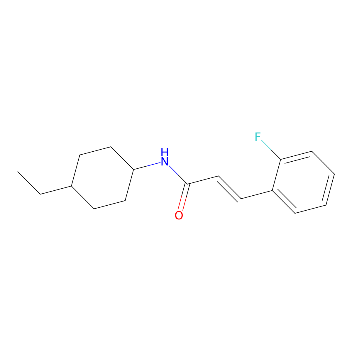 N-(4-Ethylcyclohexyl)-3-(2-fluorophenyl)-2-propenamide molecular structure, CAS 667436-80-8