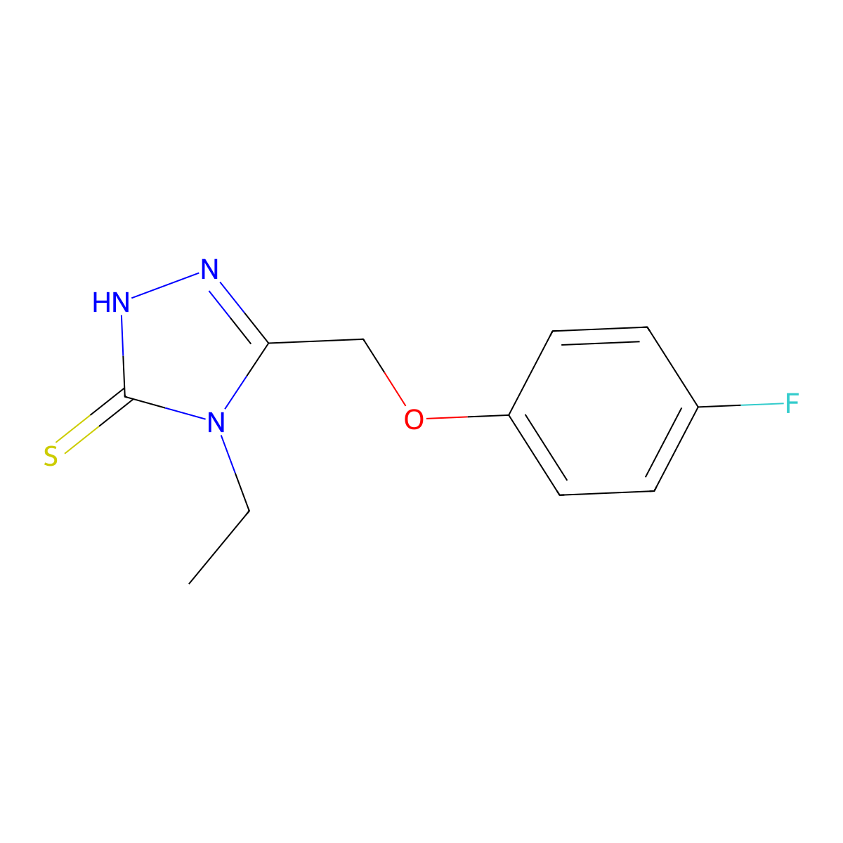4-ethyl-5-[(4-fluorophenoxy)methyl]-4H-1,2,4-triazole-3-thiol molecular structure, CAS 667436-83-1