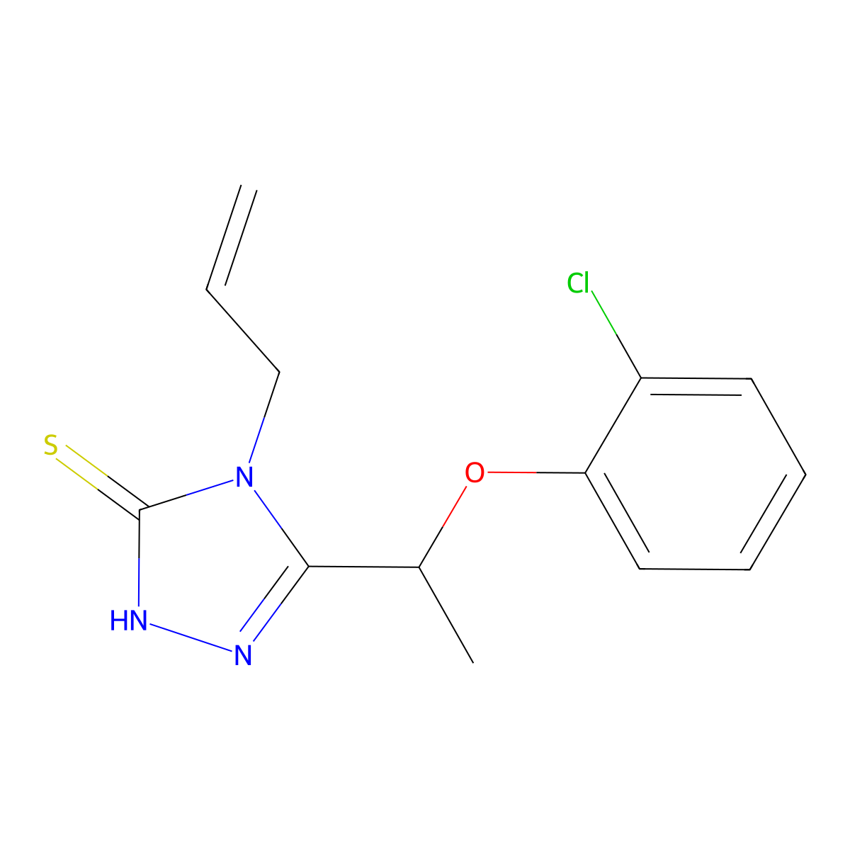 4-allyl-5-[1-(2-chlorophenoxy)ethyl]-4H-1,2,4-triazole-3-thiol molecular structure, CAS 667436-84-2