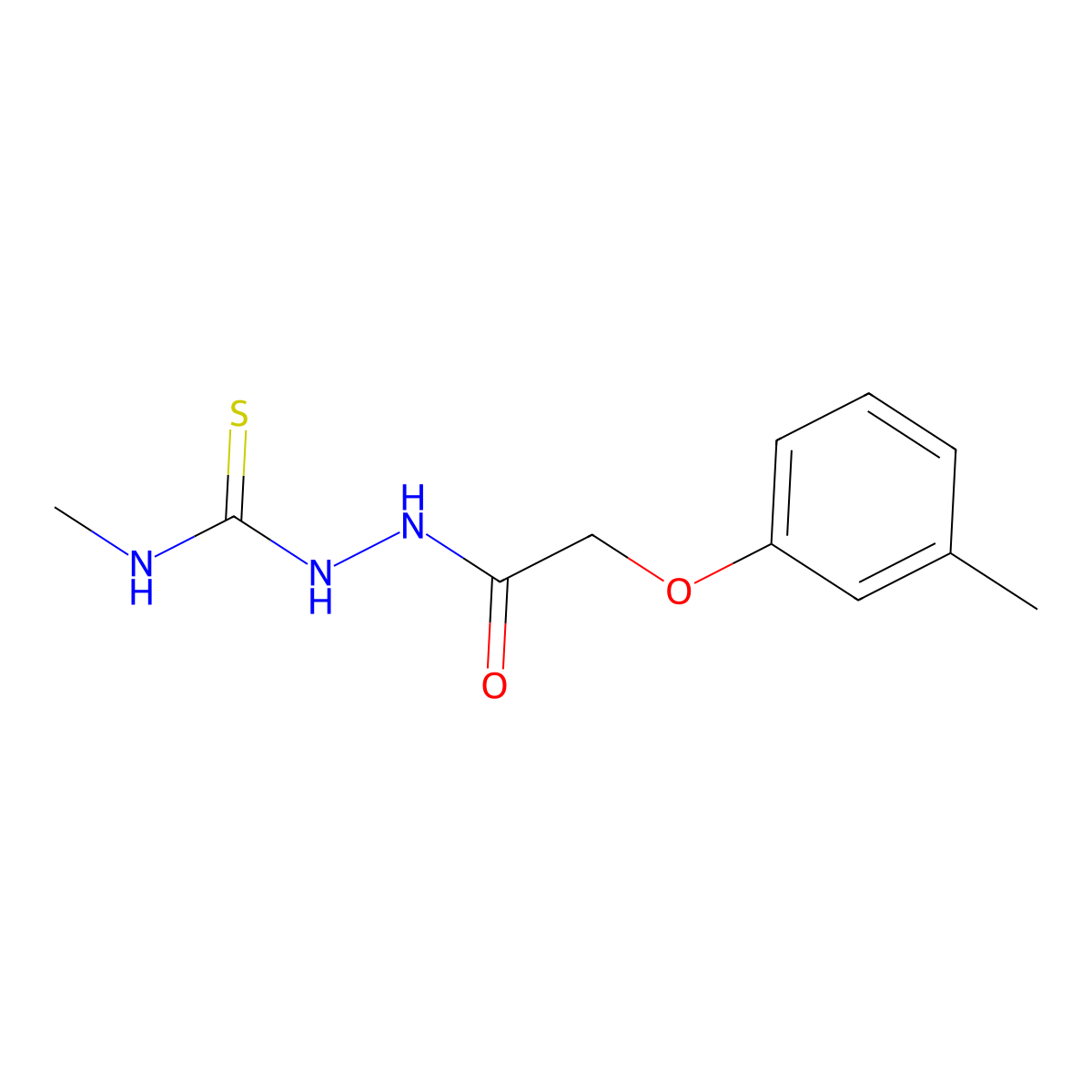 N-methyl-2-[(3-methylphenoxy)acetyl]hydrazinecarbothioamide molecular structure, CAS 667436-85-3