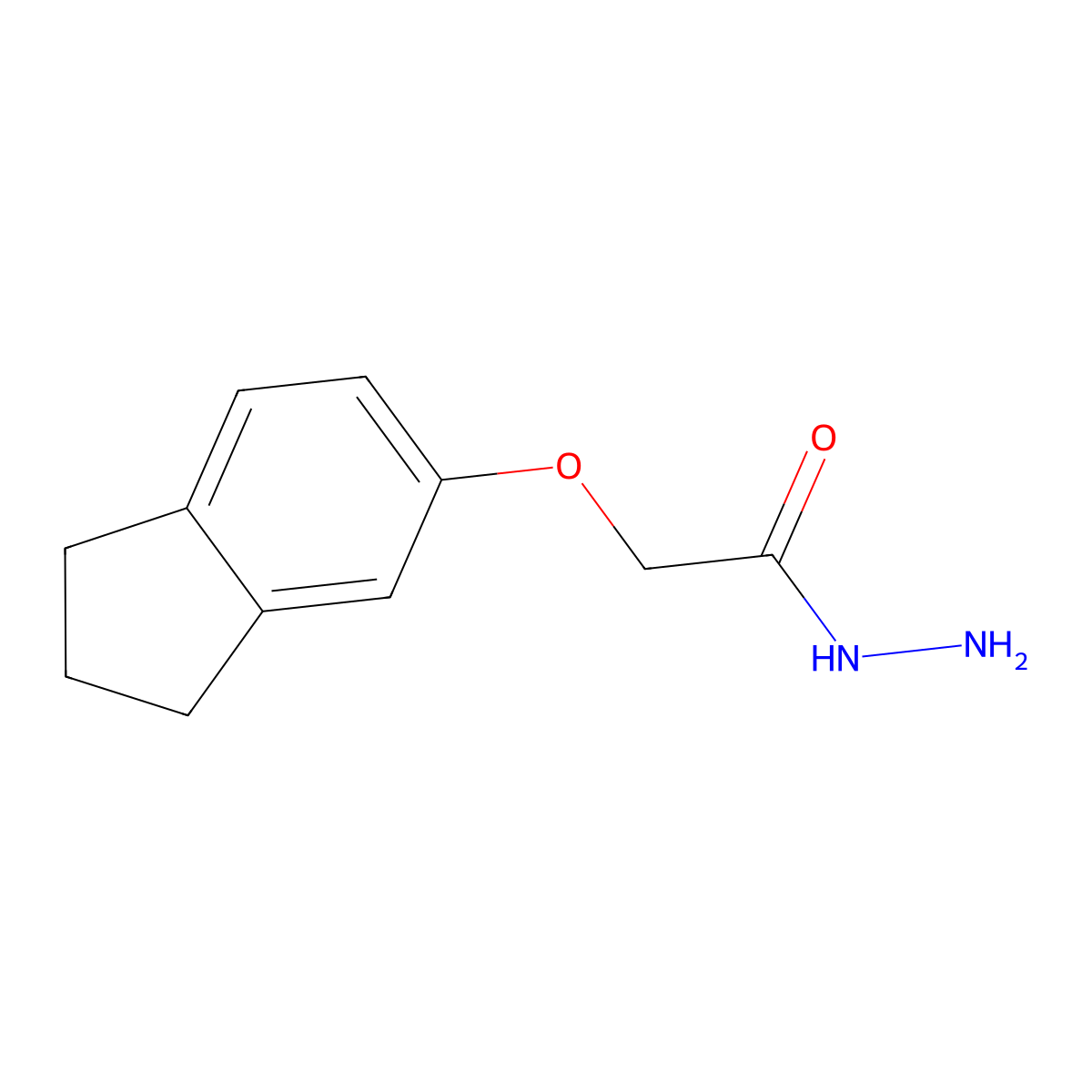 2-(2,3-dihydro-1H-inden-5-yloxy)acetohydrazide molecular structure, CAS 667437-07-2