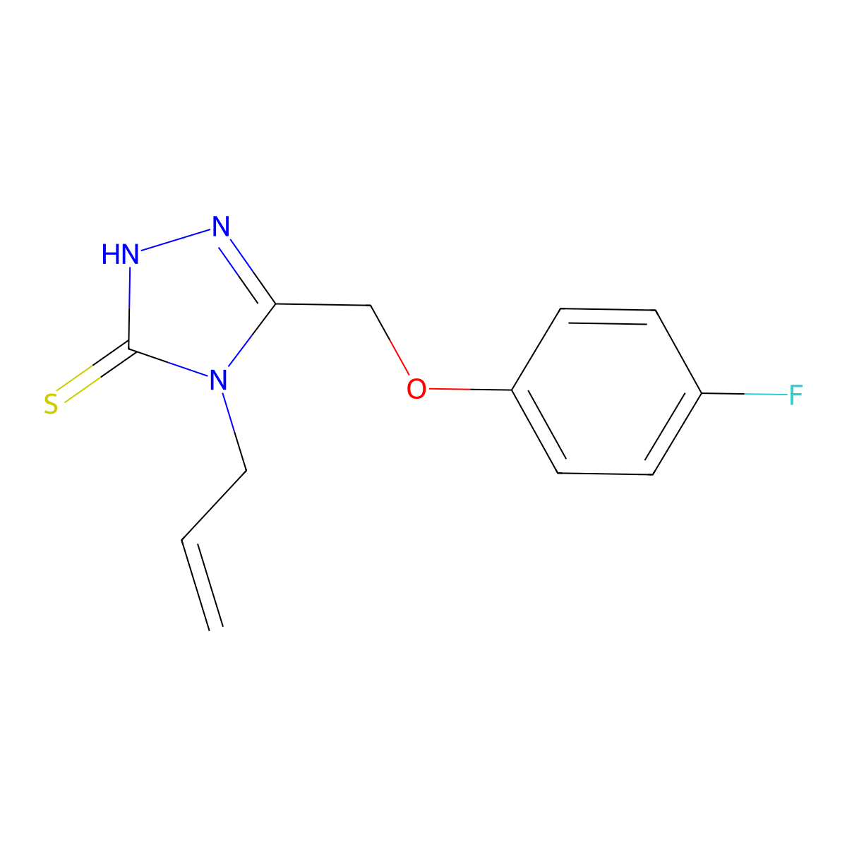 4-allyl-5-[(4-fluorophenoxy)methyl]-4H-1,2,4-triazole-3-thiol molecular structure, CAS 667437-08-3