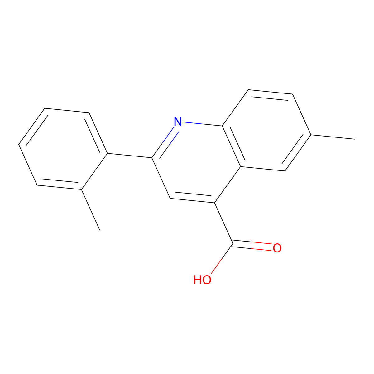 6-Methyl-2-(2-methylphenyl)quinoline-4-carboxylic acid molecular structure, CAS 667437-23-2