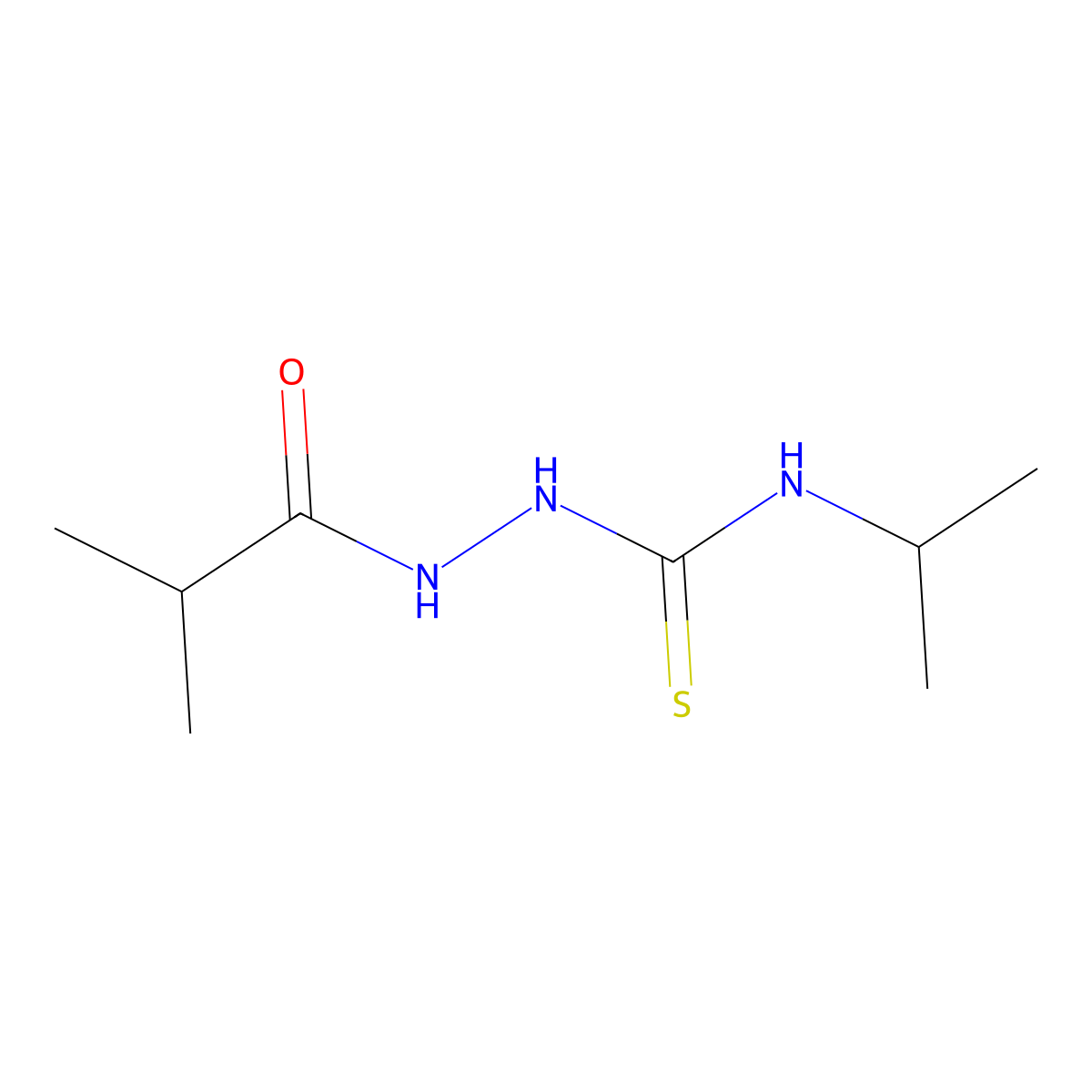 2-(2-methylpropanoyl)-N-(propan-2-yl)hydrazinecarbothioamide molecular structure, CAS 667437-33-4