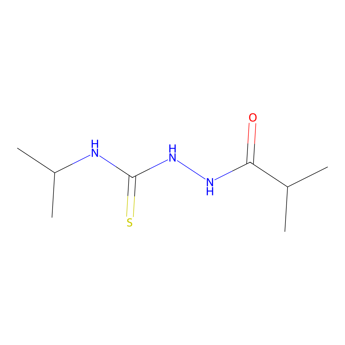 2-(2-methylpropanoyl)-N-(propan-2-yl)hydrazinecarbothioamide molecular structure, CAS 667437-33-4