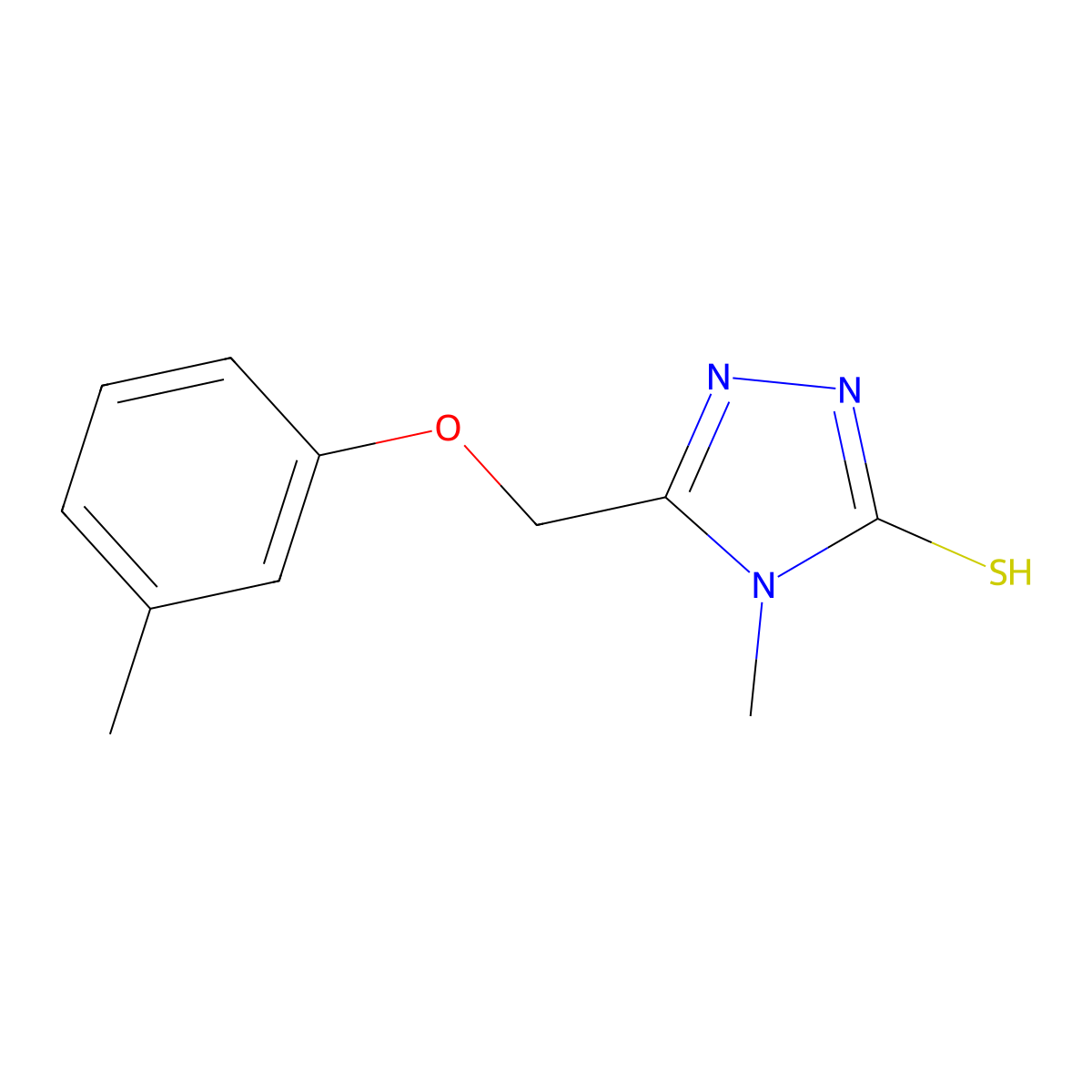 4-methyl-5-[(3-methylphenoxy)methyl]-4H-1,2,4-triazole-3-thiol molecular structure, CAS 667437-40-3