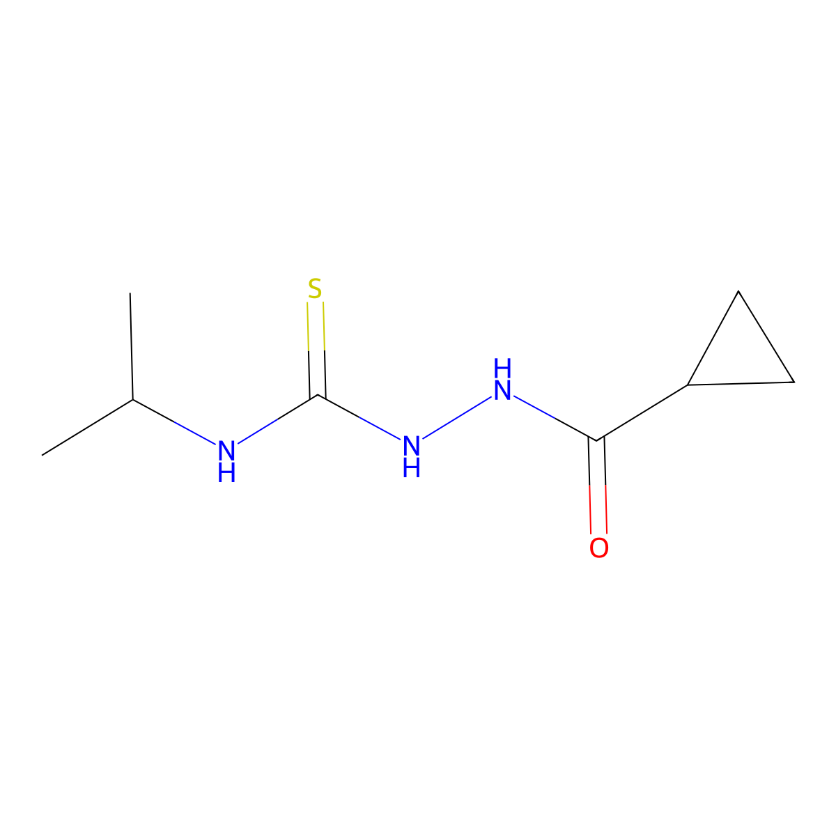 2-(cyclopropylcarbonyl)-N-(propan-2-yl)hydrazinecarbothioamide molecular structure, CAS 667437-42-5