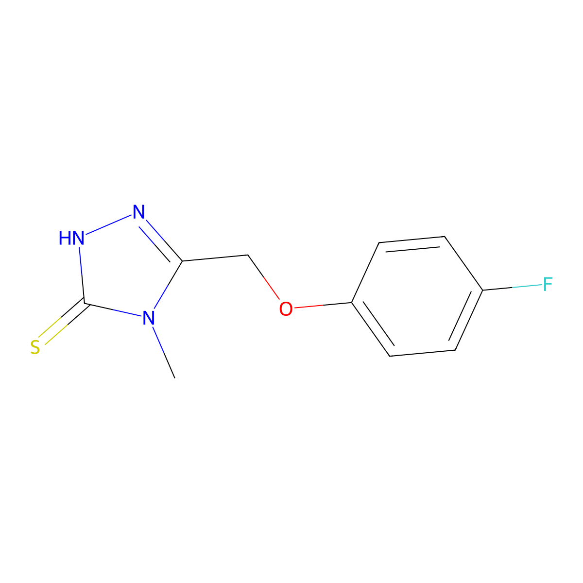 5-[(4-fluorophenoxy)methyl]-4-methyl-4H-1,2,4-triazole-3-thiol molecular structure, CAS 667437-43-6