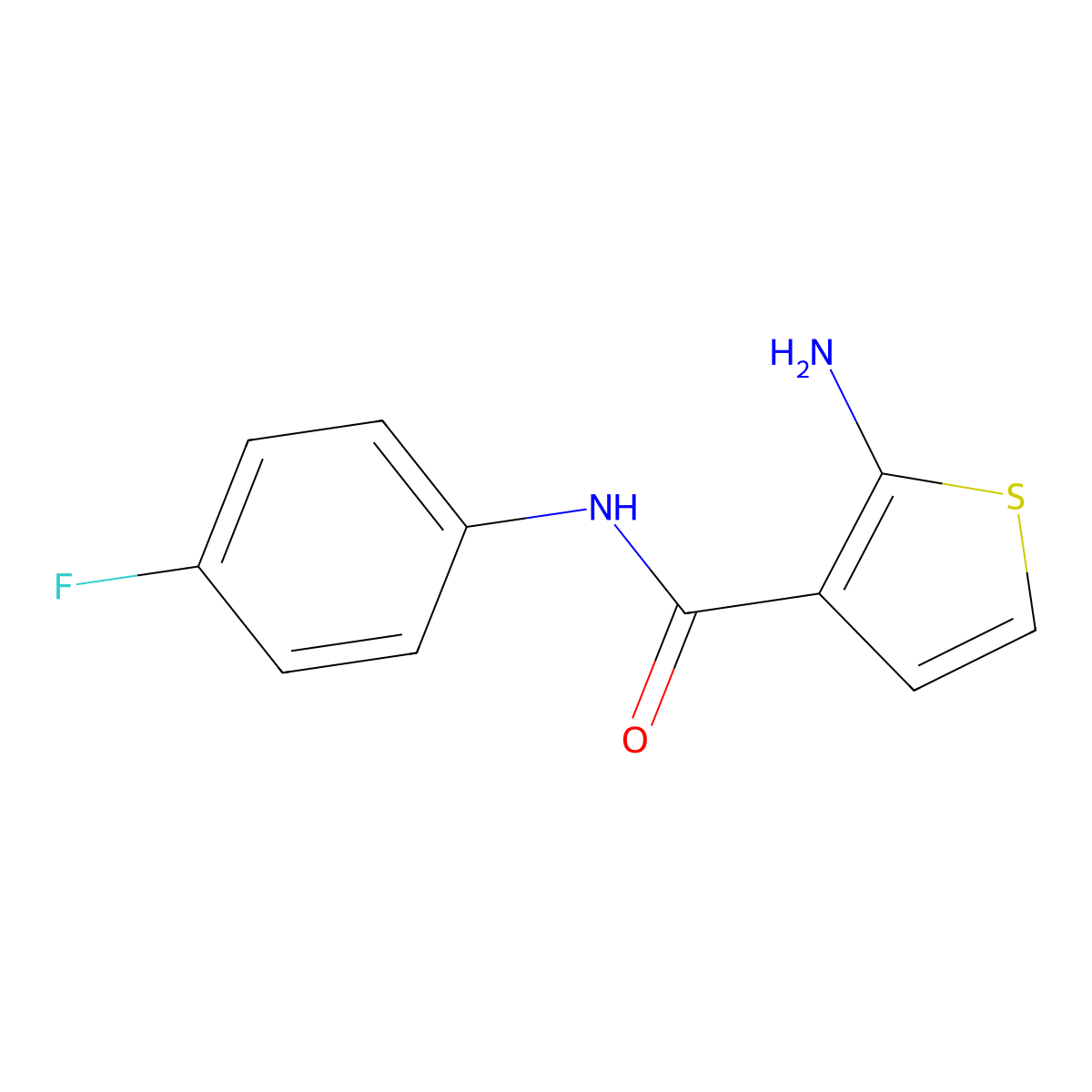2-amino-N-(4-fluorophenyl)thiophene-3-carboxamide molecular structure, CAS 667437-52-7