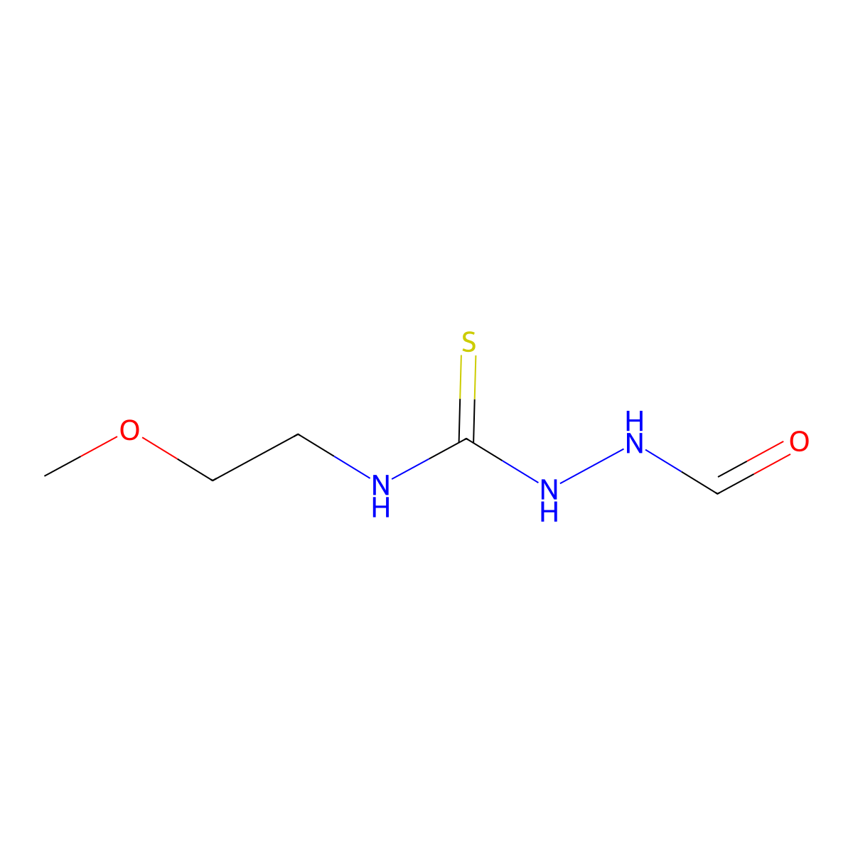 2-formyl-N-(2-methoxyethyl)hydrazinecarbothioamide molecular structure, CAS 667437-61-8