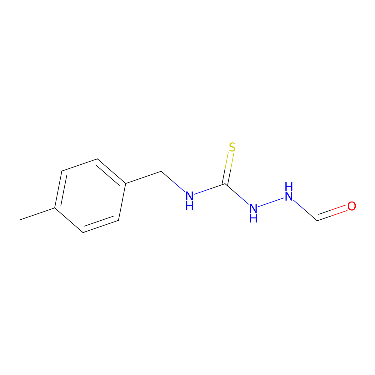 2-formyl-N-(4-methylbenzyl)hydrazinecarbothioamide molecular structure, CAS 667437-73-2