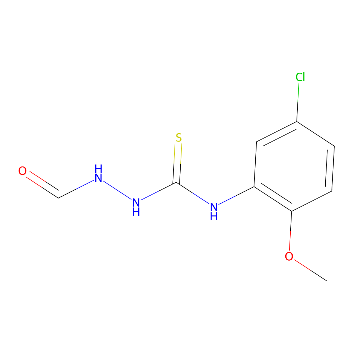 N-(5-chloro-2-methoxyphenyl)-2-formylhydrazinecarbothioamide molecular structure, CAS 667437-75-4