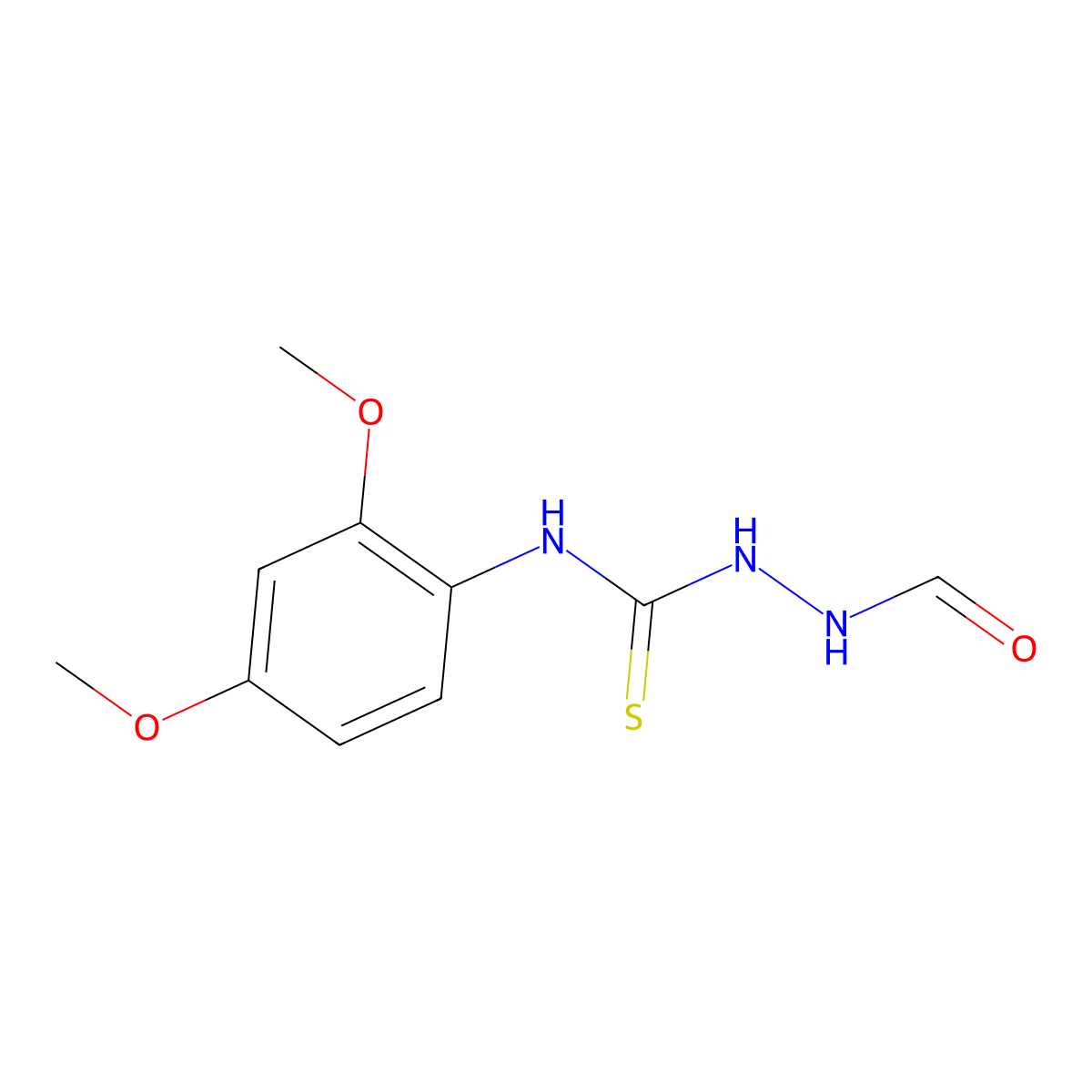 N-(2,4-dimethoxyphenyl)-2-formylhydrazinecarbothioamide molecular structure, CAS 667437-80-1