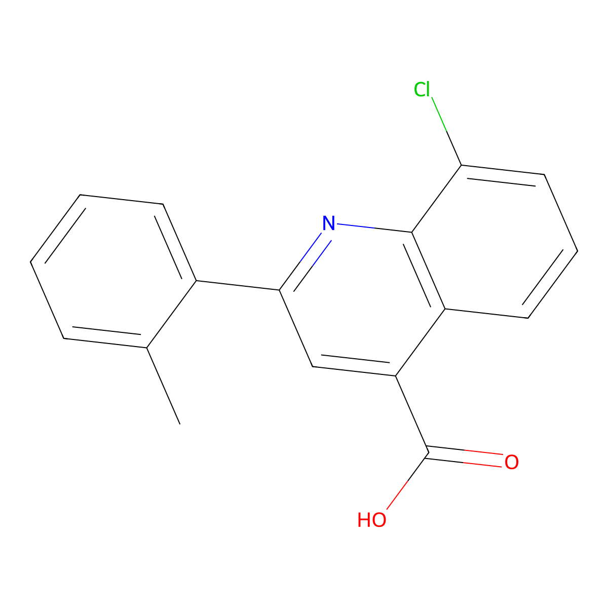 8-Chloro-2-(2-methylphenyl)quinoline-4-carboxylic acid molecular structure, CAS 667437-81-2